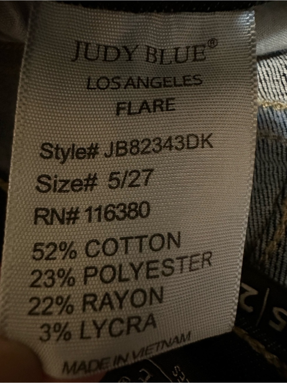 Judy Blue Dark Blue High-Rise Raw Hem Flare Jeans - Picture 7 of 7